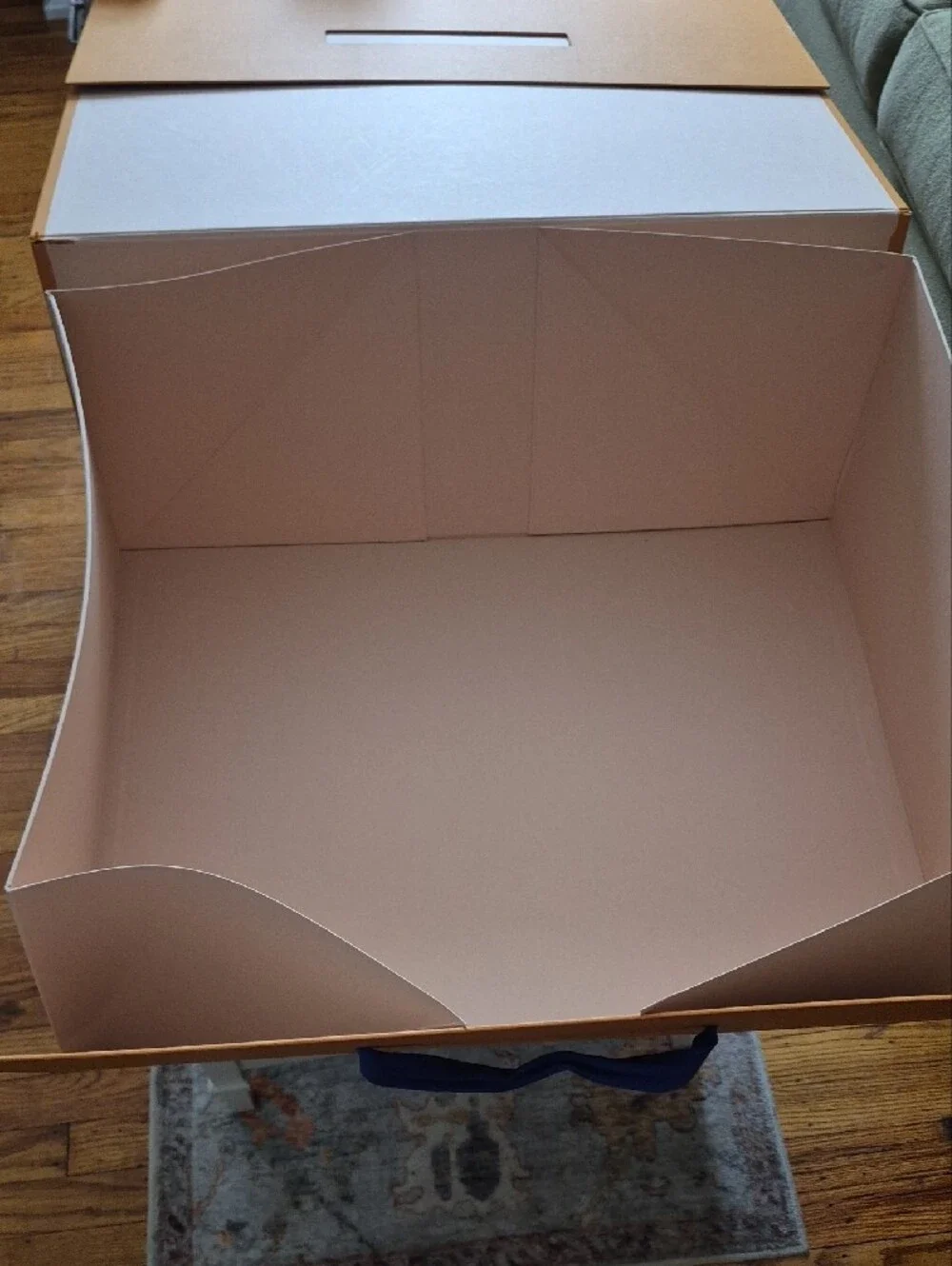 Louis Vuitton Orange Box with Blue Handle and Navy Logo